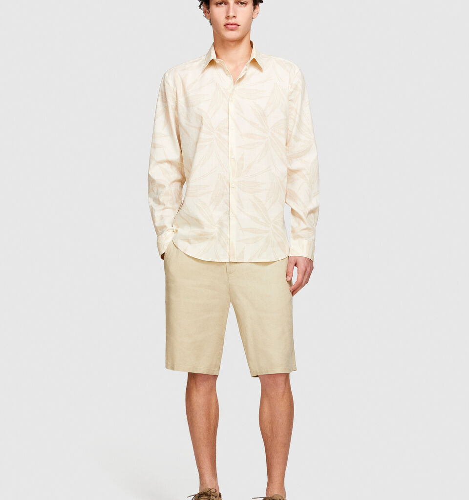 Printed shirt - men's regular fit shirts - Beige | Sisley image number 1
